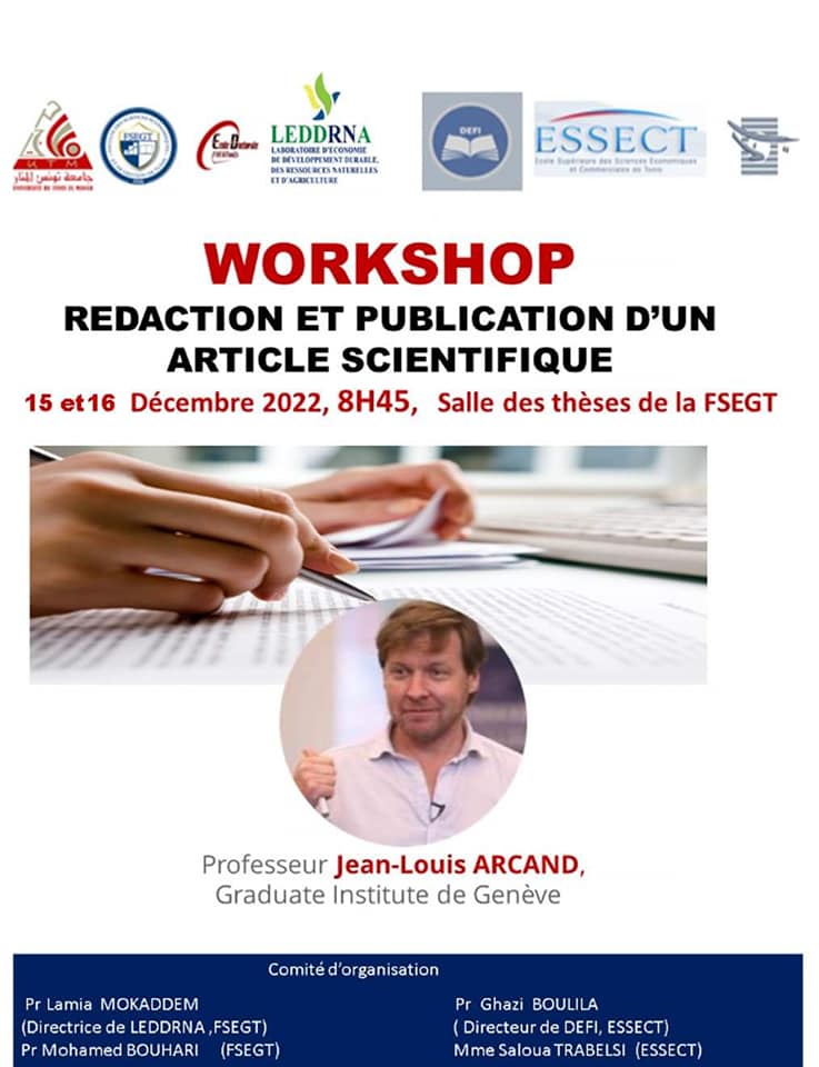 Rédaction et publication d’un article scientifique  organisé  par LEDDRNA